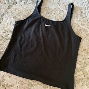 Nike Women's Black Tank Top with White Logo